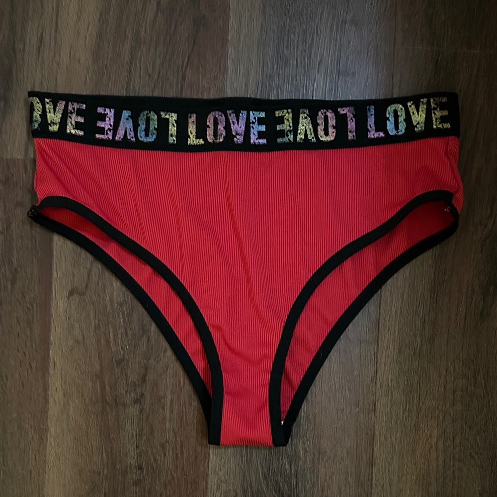 Red Love Print Underwear